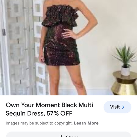 Thirty Thirty Blue multicolor sequin HOCO dress size large - Picture 7 of 11